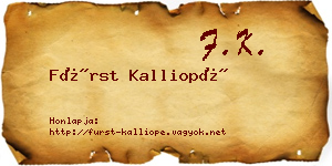 Fürst Kalliopé névjegykártya