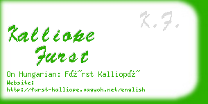 kalliope furst business card
